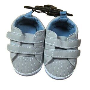 Revo Gray Crib Shoes with Easy Strap Size 3